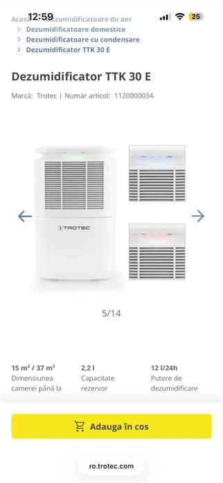 Alecoair Trotec ttk 30 e dezumidificator cu filtru