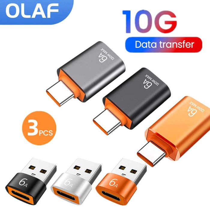 Адаптер   с USB OTG на Type C,  USB типа «мама» на USB «папа»
