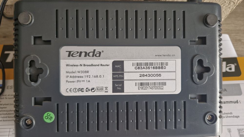 Рутер TENDA W308R Wi-Fi N, 300Mbps, с мощни външни антени