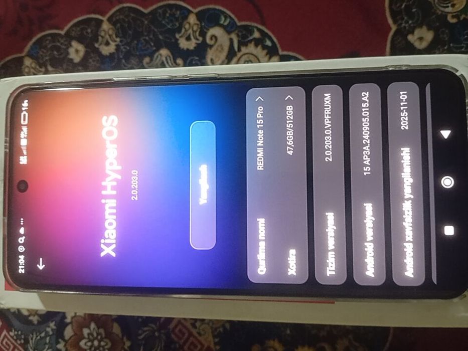 Redmi note 15 pro 12/512