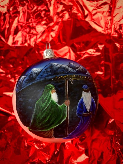 Glob de sticlă pictat manual- Cei trei crai de la Răsărit