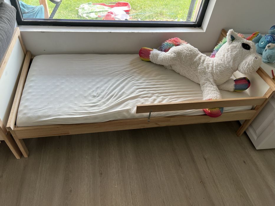 Cadru pat+ somieră + saltea spumă 70x160