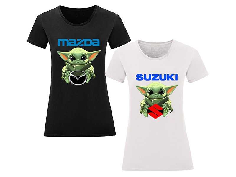 Мъжка и дамска тениска Baby Yoda Hug BMW Mercedes Subaru Pоrsche и др