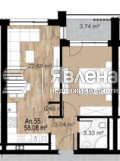 ЯВЛЕНА ЛАГЕРА продава 2-стаен апартамент в нова сграда в кв. Сердика.