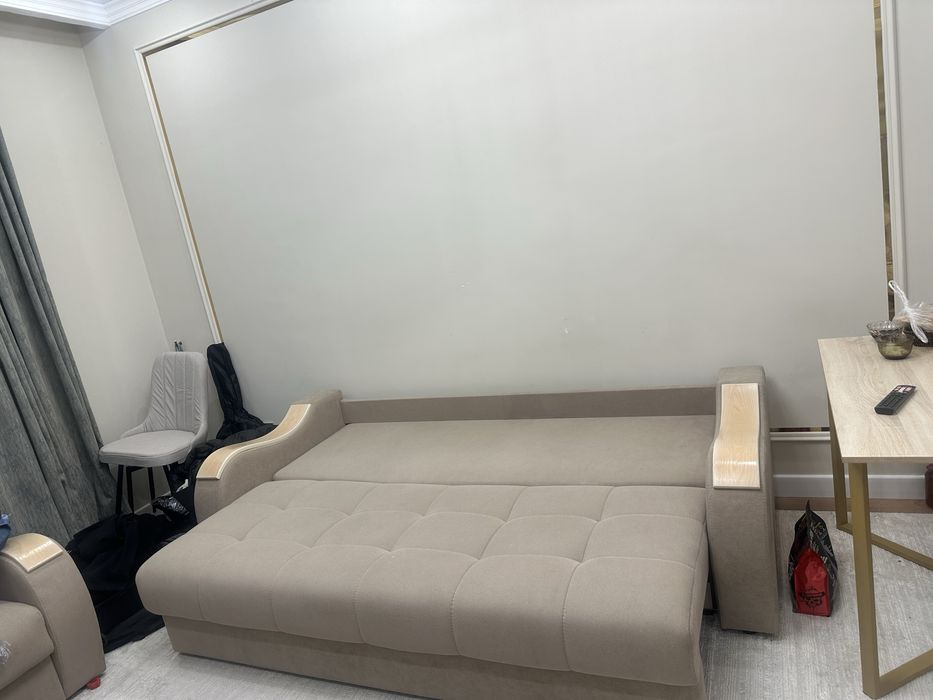 раскладной диван+кресло(7 подушек)