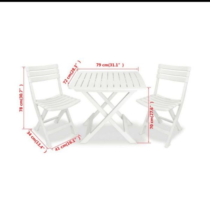 Set de Masă cu 2 Scaune IPAE Progarden Camping Set polipropilenă