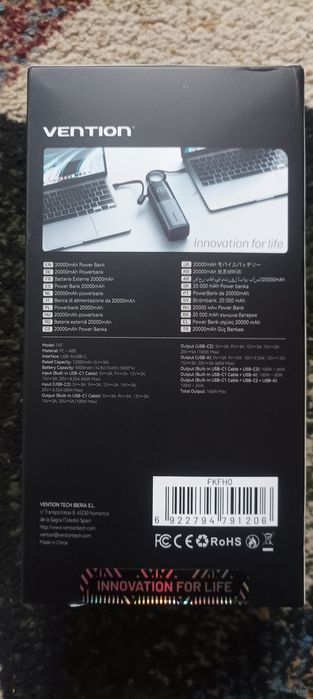 Baterie Externă Vention PowerHive 165W 20000mAh – SIGILATĂ
