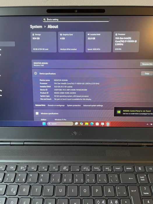 Dell Precision 7560 - i7-11850H, 32GB DDR4, 1TB NVMe SSD M.2, RTX A2000 4GB 15.6''FHD IPS