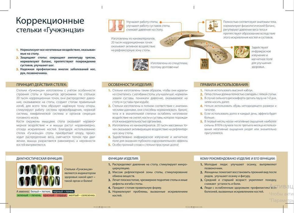 Стельки лечебные коррекционные