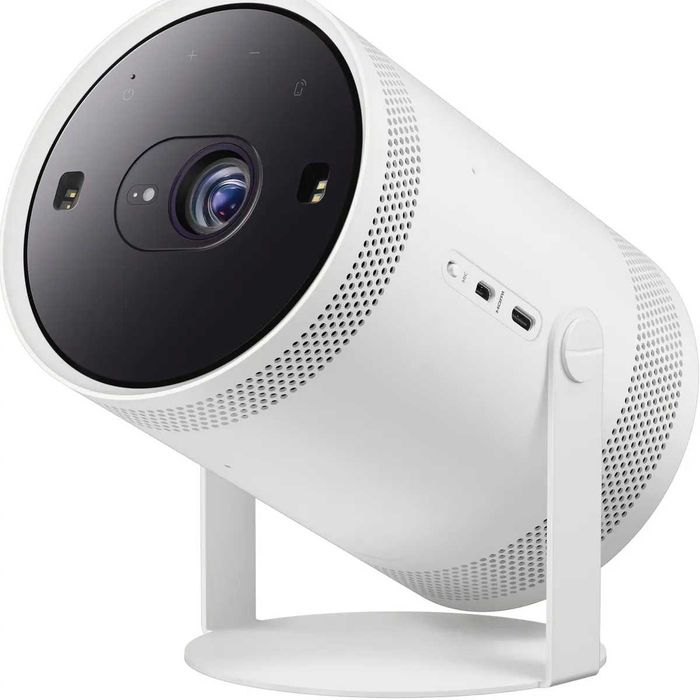 Videoproiector portabil Samsung The Freestyle Gen2, Full HD 1920 x 1080, Wireless, Bluetooth 5.2 (Alb) + Ecran proiectie