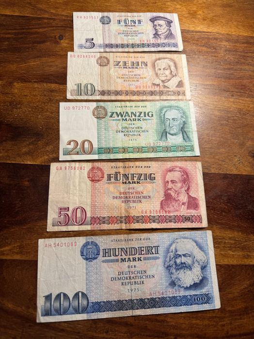 Set bancnote mărci DDR ( Germania)