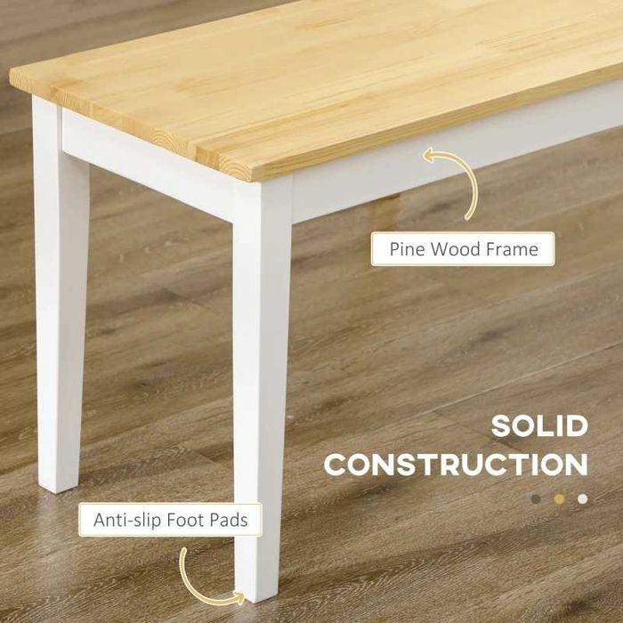 Дървена трапезна пейка за 2 души HOMCOM 102 cm