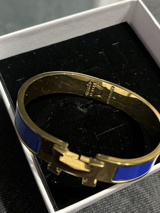 Bratara Hermes Blue Gold Click Buckle