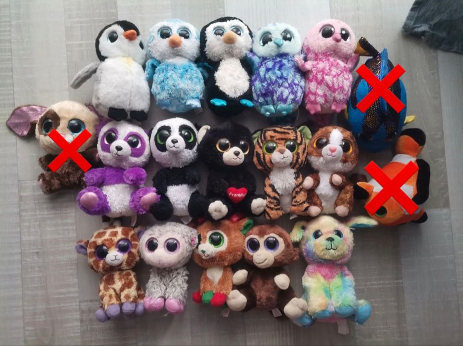 15 Jucarii de plus Ty Plușuri cu ochi mari  Animale de pluș