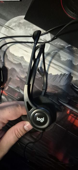 Casti cu microfon,  On-Ear cu fir,  Logitech PC 960, stare impecabila