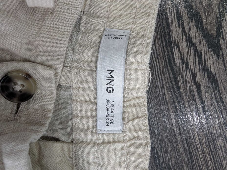 MANGO Льняные брюки slim fit со шнурком