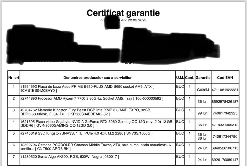 6700 ultimul pret, PC Gaming neutilizat în GARANTIE