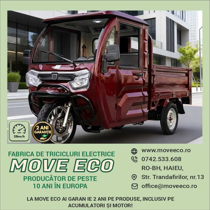Triciclu Electric cu Volan Model KH06 | 72V/58Ah | Fără Permis | Roșu