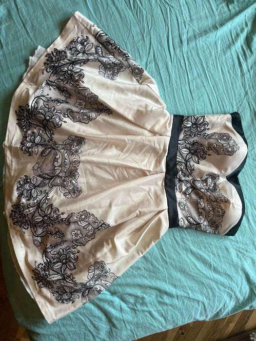 Официална бяла рокля С размер, сатенена