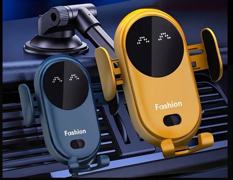 Умна поставка за телефон с безжично зарядно за кола