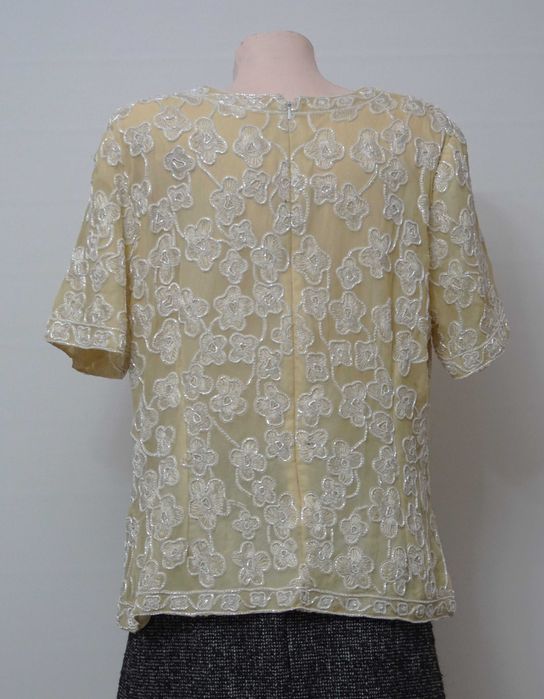 Bluza matase broderie margele marimea L