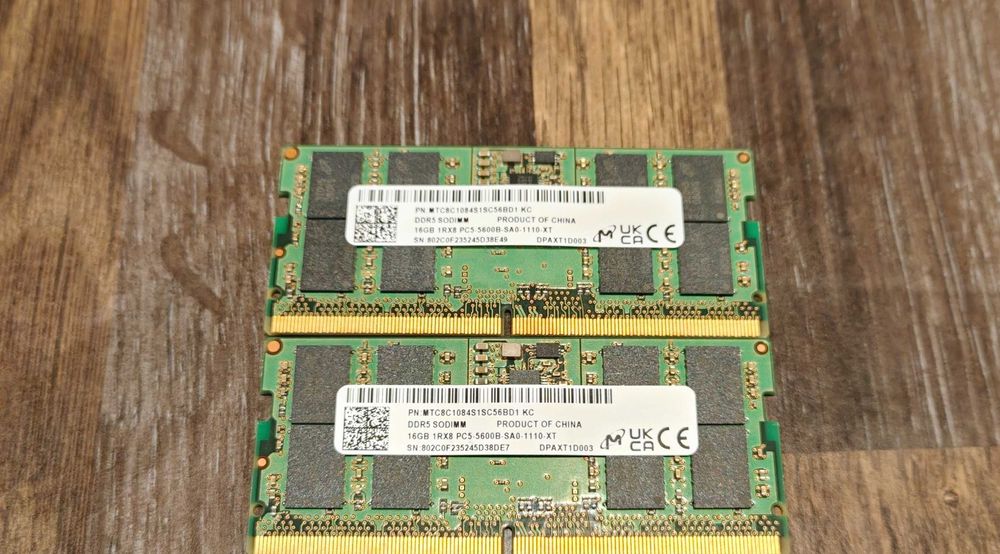 Памет 32GB (2x16GB) DDR5 5600MHz Micron – MTC8C10843S1SC56BD1 SODIMM