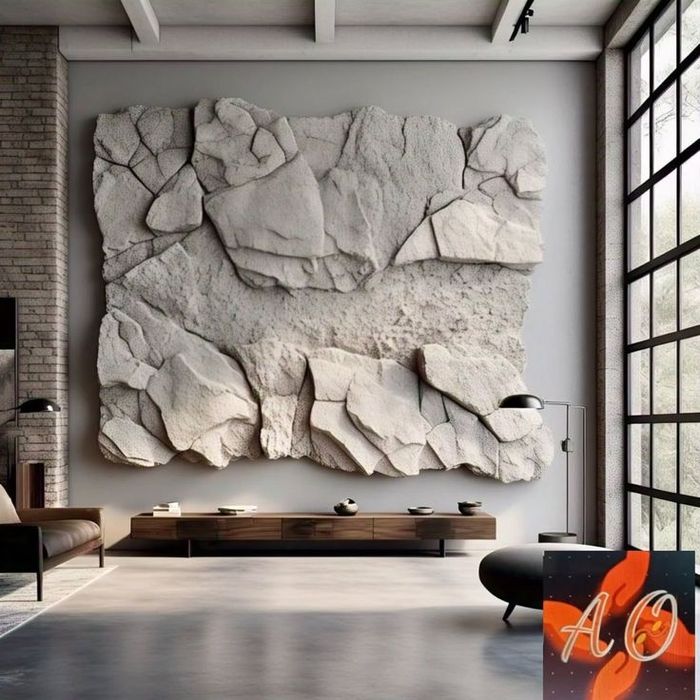 Pereți decorativi cu efect de stâncă, lucrați manual