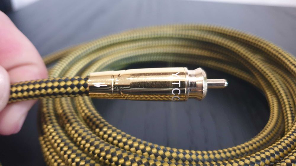 YYTCG 1 чифт 2RCA към 2RCA позлатен мъжки към мъжки аудио кабел