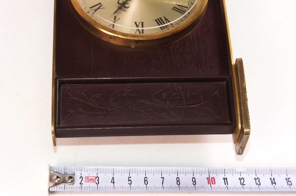 Ceas METAMEC de birou, rama lemn sculptata, Made in England, IMPECABIL