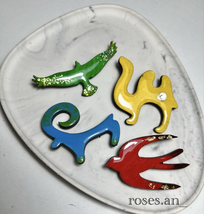 Этно брошь ручная работа