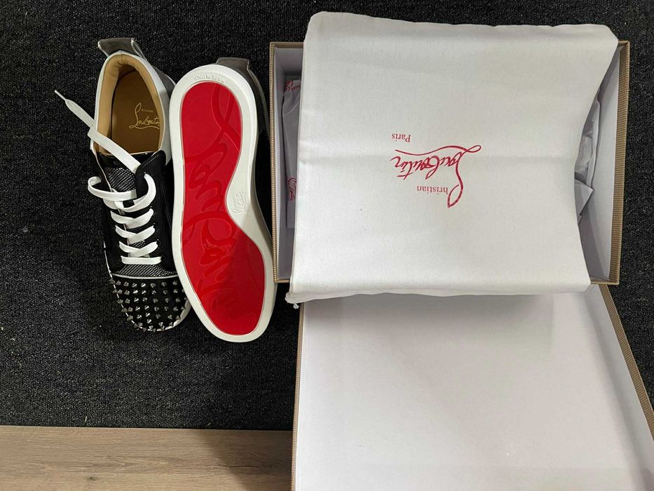 Christian Louboutin Louis Junior Spikes Orlato Flat Black