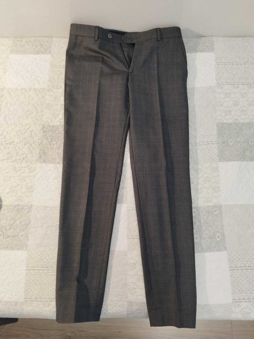 Мъжки официален костюм Paruchev /сиво каре/ размер S