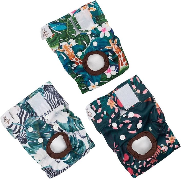 Scutece absorbante CuteBone pentru câini, lavabile, pachet de 3, dimensiunea 39L