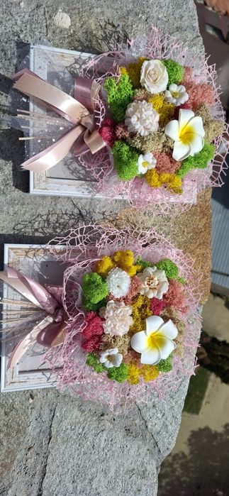 3D букет от скандинавски мъх в рамка