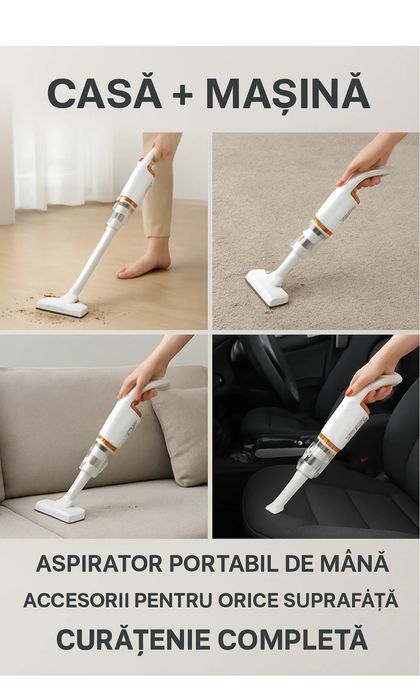 Aspirator 3 în 1 cu 4 capete interschimbabile – 120 W, alb, ABS