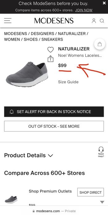 Naturalizer, Noel. Легкие слипоны из США. Ориг. Размер 38.5 и 41.5