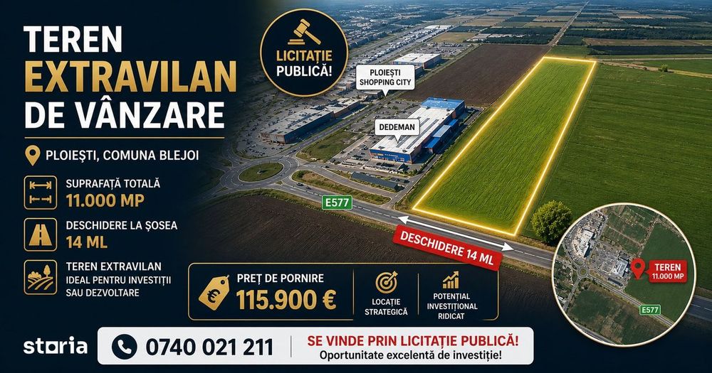 Deschidere 14ml - Teren extravilan - 11.000 mp, com.Blejoi