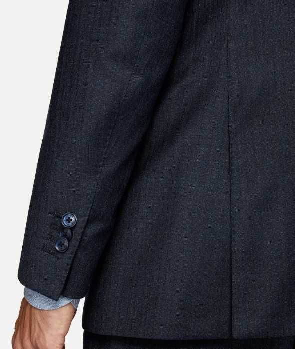Sacou blazer 42 XL slim Massimo Dutti NOU lana Finest Italian navy