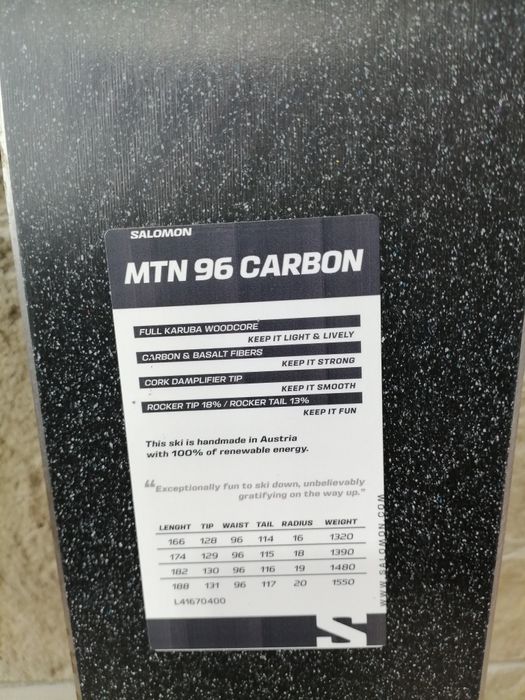 Schiuri ski tura Salomon Mtn 96 Carbon + legaturi Atk Crest 8 Nou! 174