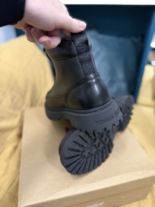 Tommy Jeans Lace Up Boot bocanci piele neagra marimea 43 noi originali