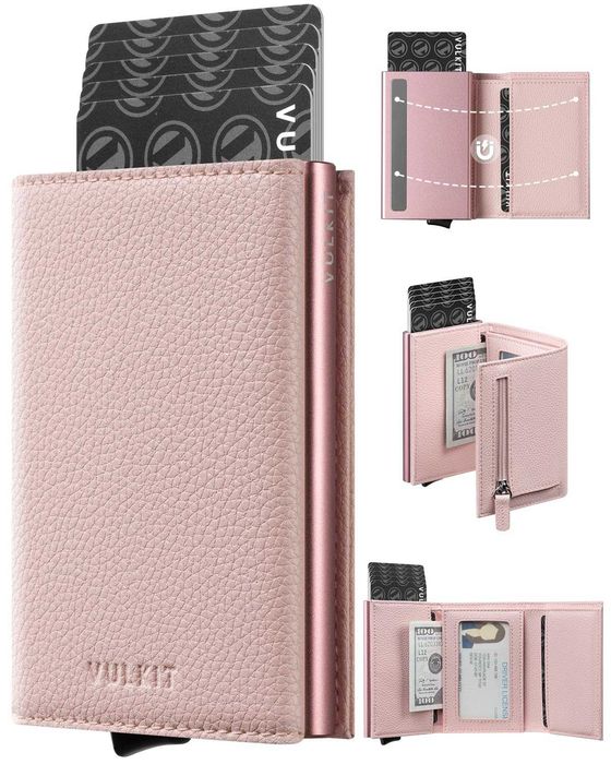 Дамско портмоне VULKIT VC203-Litchi-Pink RFID