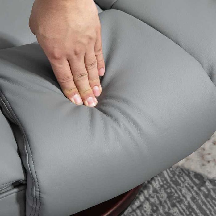 HOMCOM Реклайнер с табуретка, Въртящ се стол, Накланяща се облегалка