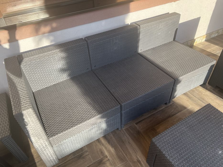 Set terasa coltar modular cu masa