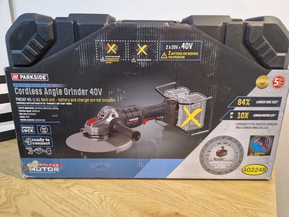 Polizor unghiular fara fir Parkside Performance PWSAP 40-Li A1. Nou sigilat. Garantie 2 ani
