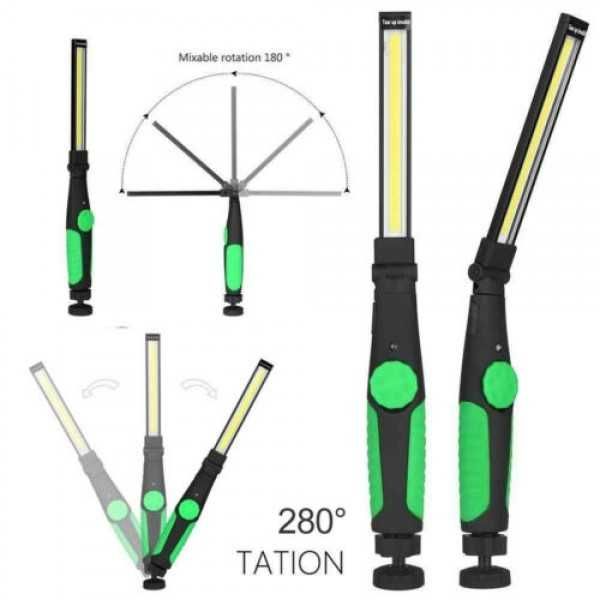 Безжична работна лампа с магнит, регулируема светлина и чупещо рамо