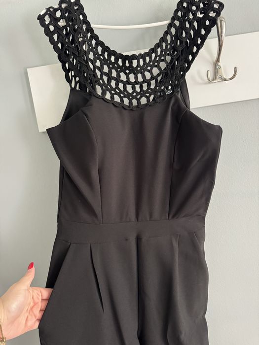 Гащеризон черен дълъг с мрежест мотив