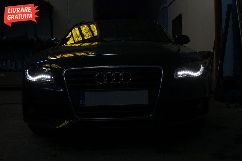 Faruri LED DRL Audi A4 B8 8K (04.2008-2011) cu Lumini de zi Integrate