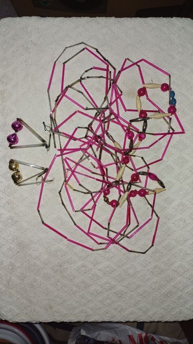 Елочные ёлочные игрушки гирлянда СССР из стекла стекляная