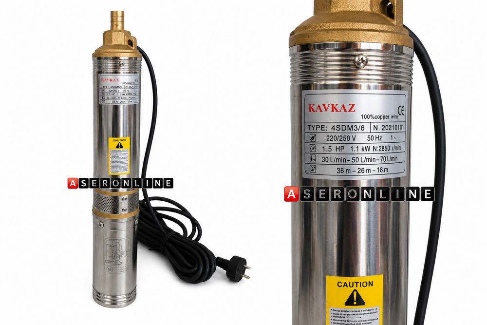 Потопяема сондажна помпа KAVKAZ 4SDM3/6 – 1.5 HP / 1.1 kW
