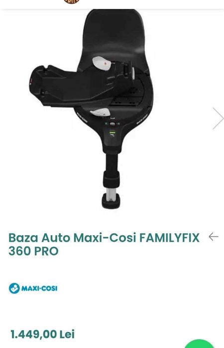 Scoica Maxi Cosi Pebble 360 pro + baza isofix rotativa Family Fix 360 pro